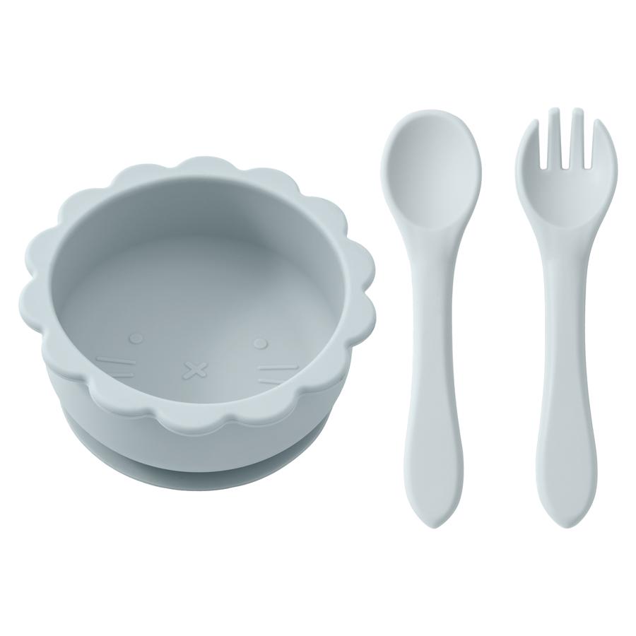 Color Kids Силиконовая детская миска для кормления Силиконовая посуда для детей Водонепроницаемая ложка Нескользящая посуда Миска Детская посуда