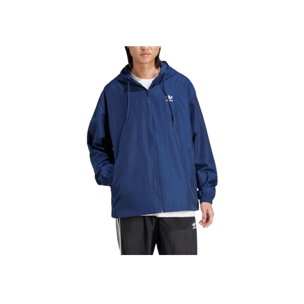 Adidas Originals Adicolor Logo Striped Zip-Up Long Sleeve Jacket Men Jackets Blue IR9858