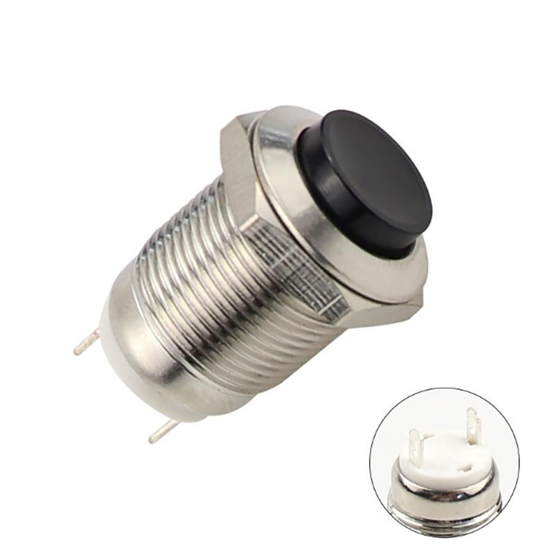 1pc 12 MM Self-locking Metal Push Button Switch Reset Start Stop Round High  Normally Open/Normally Closed Head