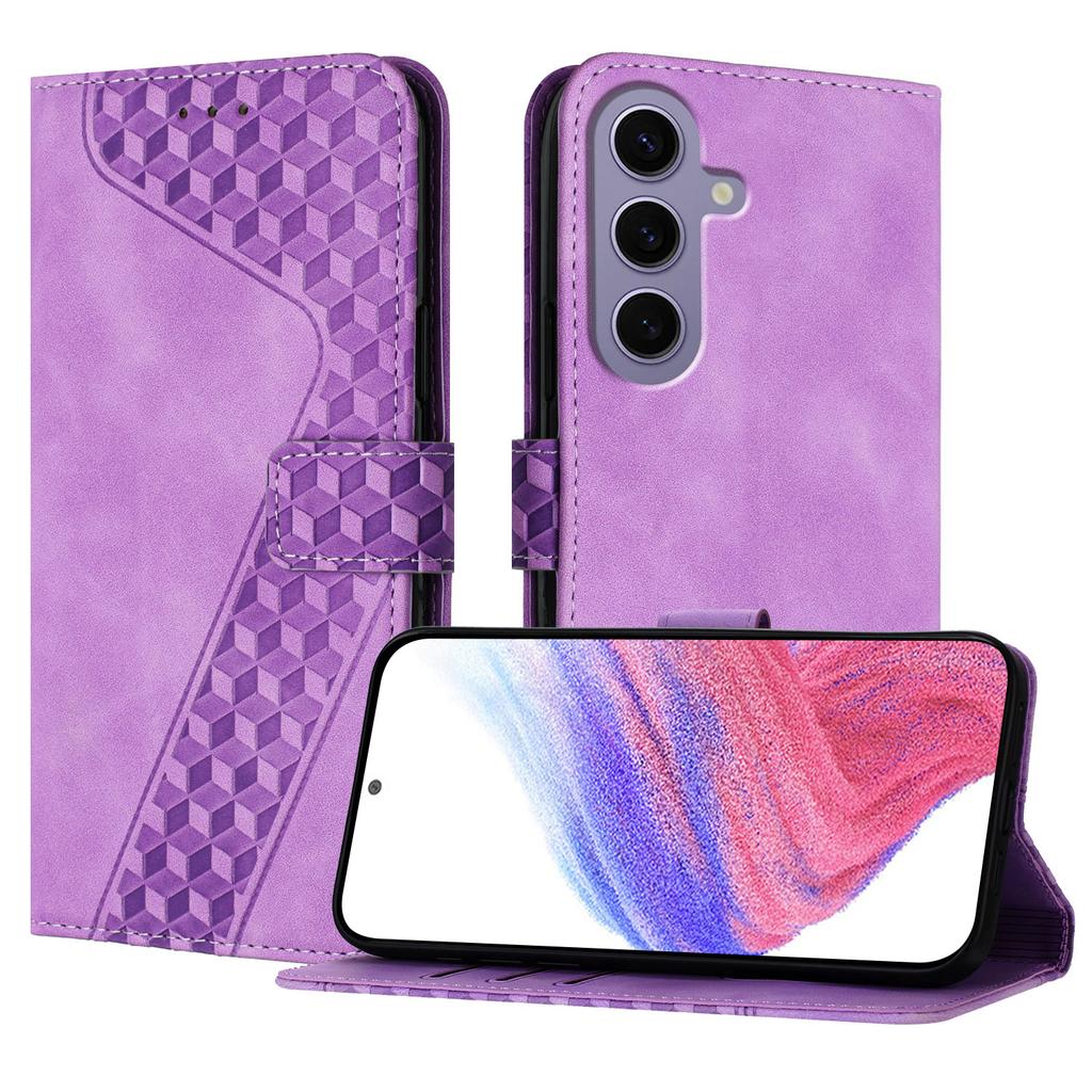 Кожаный чехол для Samsung Galaxy S24 с 7-образным узором, кошелек-подставка, противоударный чехол для телефона