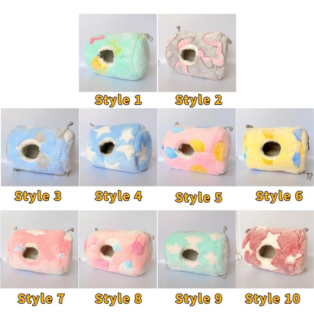 Теплый гамак для хомяка Утолщенный плюшевый Кроватки для белки Спальный мешок для питомца Аксессуары для клетки