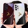 Элегантный чехол из закаленного стекла для Samsung Galaxy S24 Plus S20 21 FE S23 Ultra S8 9 A70 72 73 50 51 52 53 с текстурой дерева и изображением оленя