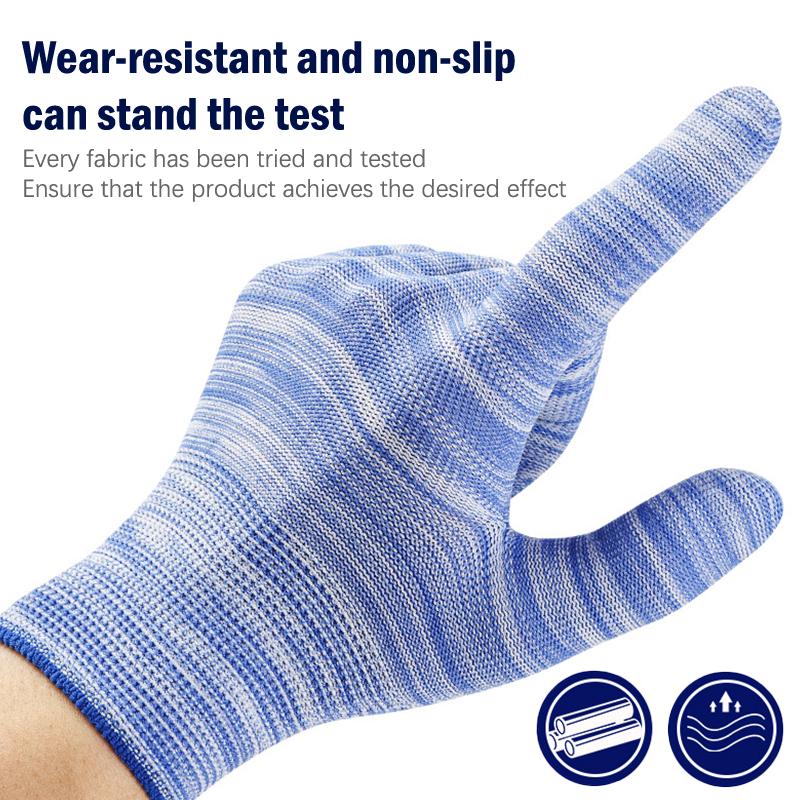 1 пара полосатых нейлоновых садовых перчаток, цветные нескользящие рабочие перчатки, хозяйственные перчатки для уборки двора, посадки растений