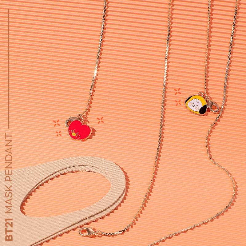 BTS BT21 Официальная маска-подвеска, ожерелье, ремешок с маской, цепочка для очков, двойного назначения, креативная анти-потерянная цепочка для маски