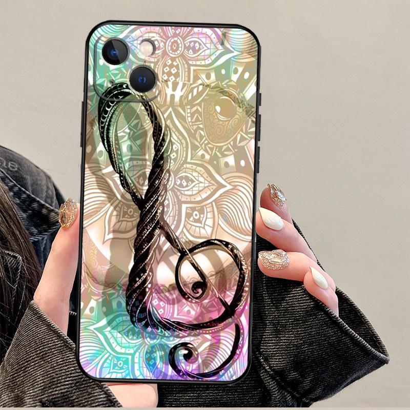 Чехол с нотами и скрипичным ключом для iPhone 12 13 Mini 11 14 Pro Max XS X XR Plus 15 16 Pro Max
