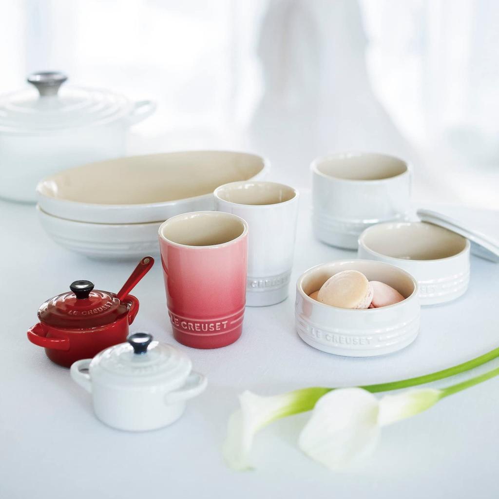 Le Creuset Ceramic Tumbler Pair Short Tumbler 240ml Coastal Blue White Luster Heat Resistant Cold Resistant Microwave Oven Safe Wedding Gift