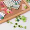 50pcs Plastic Colored Push Pins Green Leaves Shape Thumb Tacks PP Metal Push Pins  School Stationery