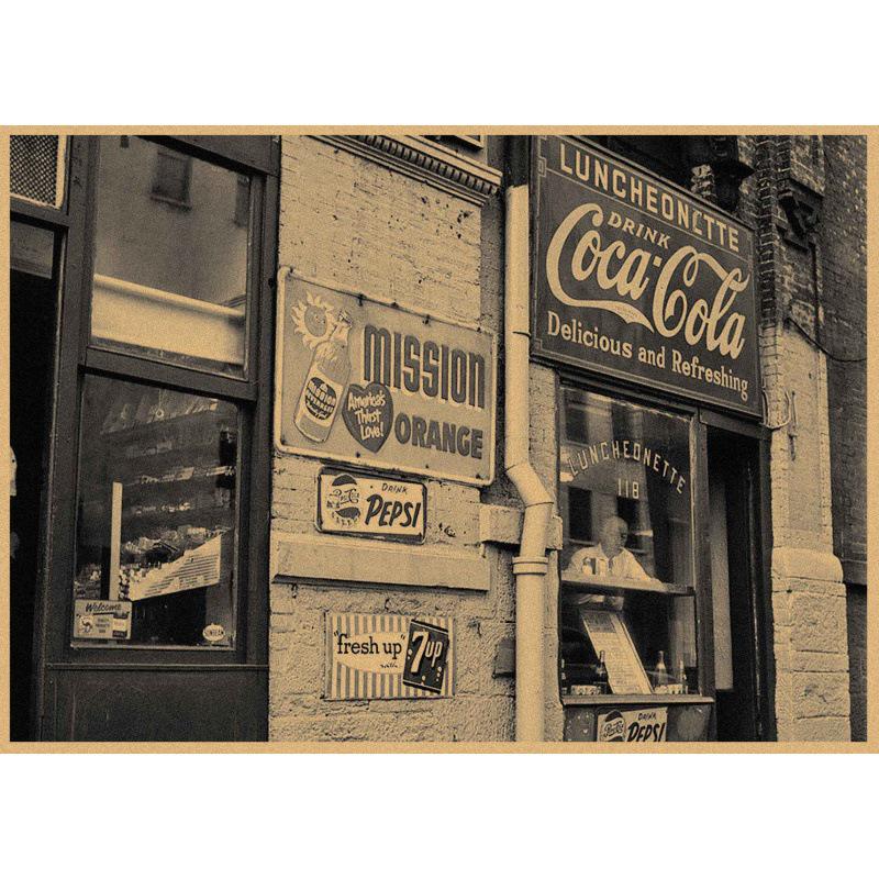 Vintage Republic of China Coca-Cola Poster: Retro Kraft Paper Wall Art for Bars, Restaurants, and Coffee Shops