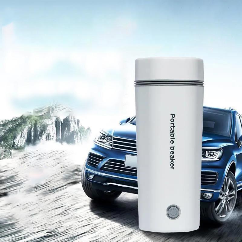 Портативный электрический чайник из нержавеющей стали с подогревом, автомобильная 8-часовая термоизоляционная чашка, чашка для кофе, чая, воды, нагревательная чашка