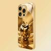 Роскошный Хрусталь С Узором Яблока Металлическая Краска Стеклянный Чехол Для Телефона Для iPhone 11 12 13 14 15 16 17 Pro Max 15 Plus 17Air 16E Чехол