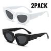 2PACK Trendy Cat Eye Irregular Sunglasses Women Men Luxury Brand Polygon Sun Glasses for Ladies Vintage Punk Shades