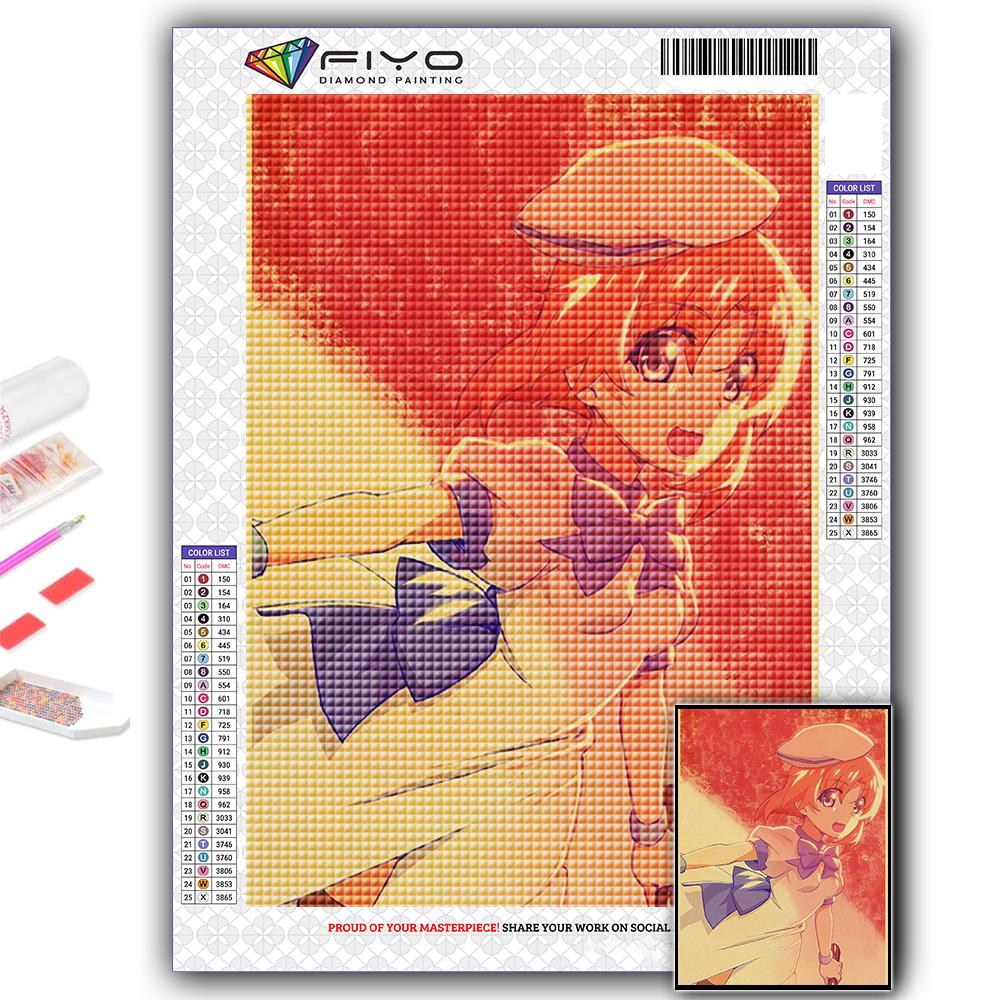 5D Алмазная картина Аниме Когда они плачут Хигураши DIY Алмазная вышивка Горный хрусталь Украшение дома
