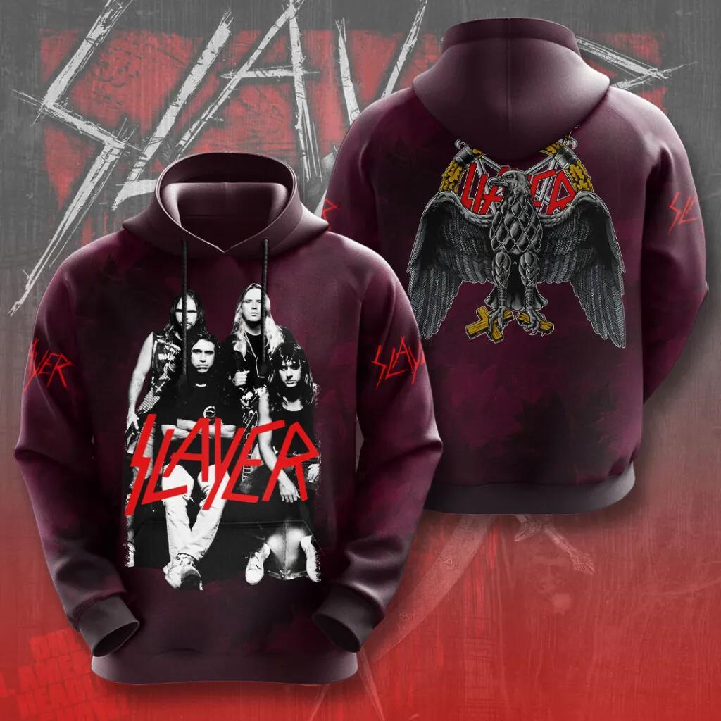 Модные Мужские Худи Свитшоты Рок-группы Slayer 3D-печать Мужской Хип-хоп Спортивный костюм Пуловер Оверсайз Уличная одежда Худи Y2k