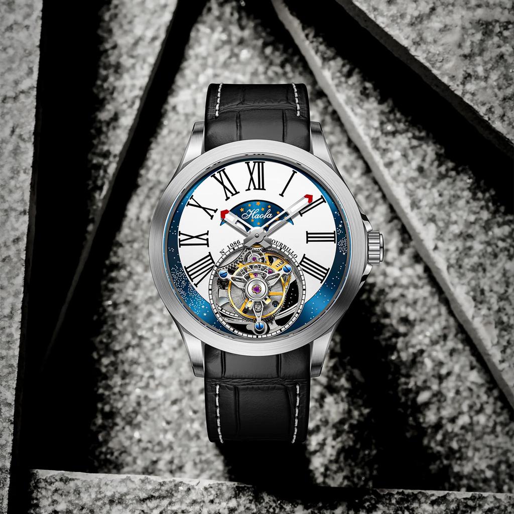 HAOFA Tourbillon Watch Mechanical Manual Winding Fashion Luxury Watch Men's Men's