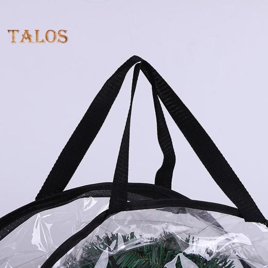 Сумка для хранения рождественских венков с ручкой, застежкой-молнией, большой вместимости, прозрачные гирлянды, мини-деревья, пылезащитный органайзер