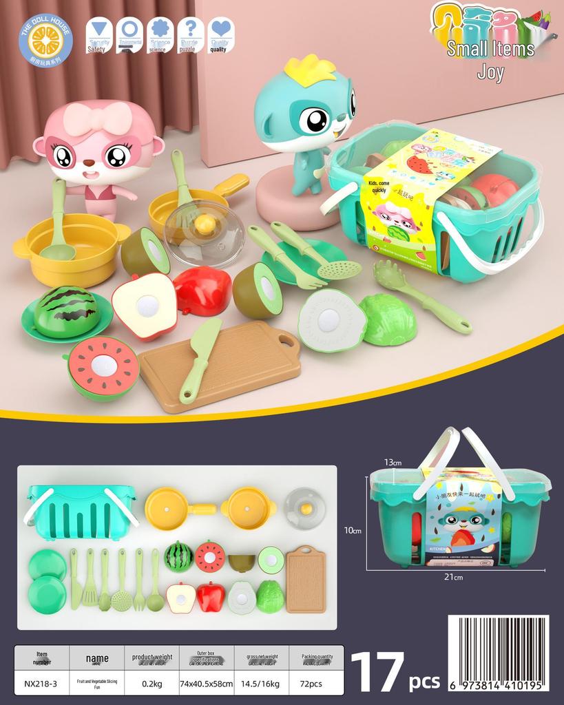 Chopping Fun Kitchen Toy Set: Children's Vegetables & Fruits Role-Playing Educational Toy