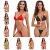 European and American Lace-up Bikini Sexy Solid Color Split Women's Swimming Set