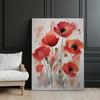 Red Poppies In Watercolor Red Poppies In Watercolor, 30X40 Cm, Gold Aluminum Frame, 230 Gsm Matte Paper