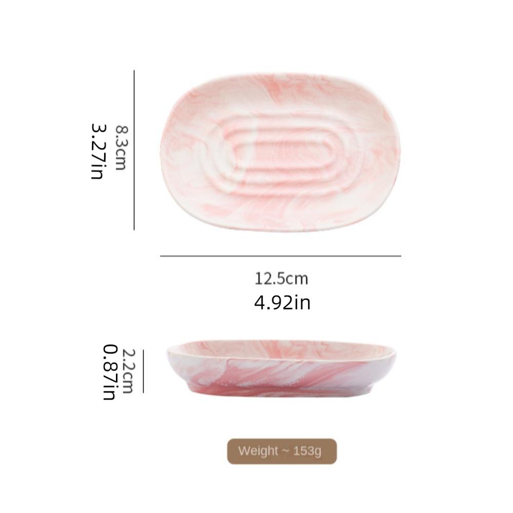 Nordic Style Soap Box Ceramic Drain Soap Box Practical Marbling Soap Saver Bathroom