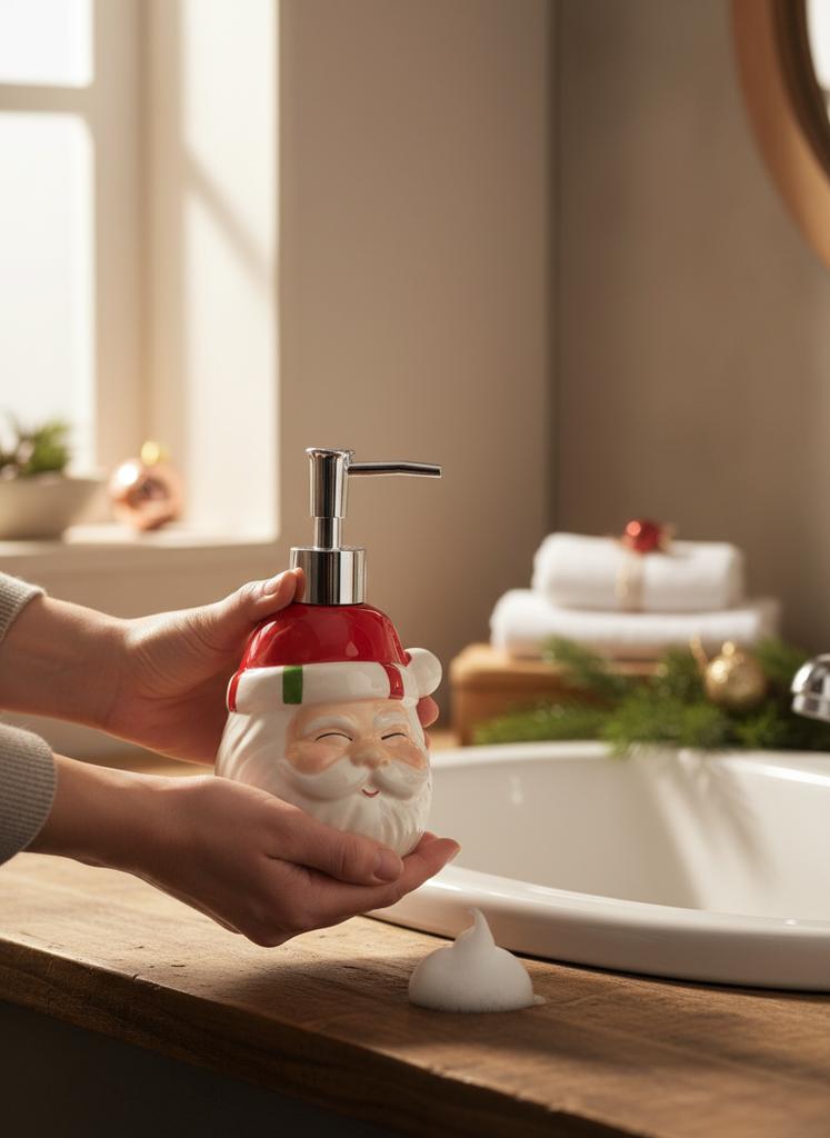 Liquid Soap Bathroom Gel Dispenser Santa Claus
