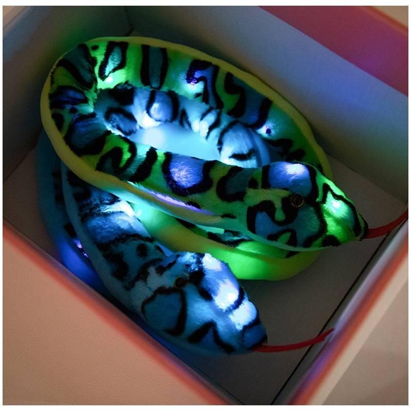 Glowing Snake Plush Toy Cartoon Stuffed Animal Doll Room Decoration Kids Gift
