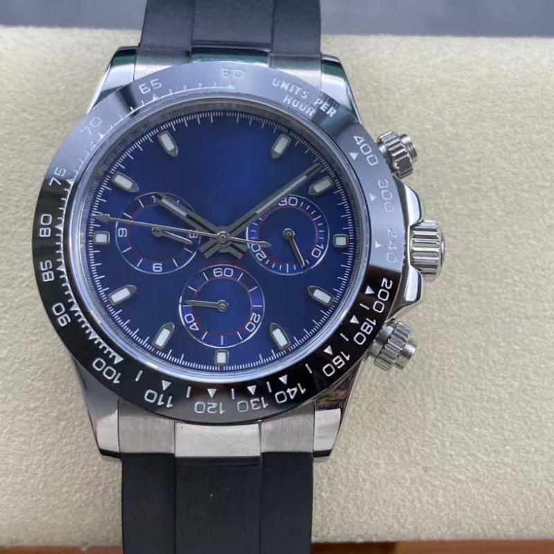 Мужские автоматические механические часы Rolex Daytona 40 мм, многофункциональные, с инкрустацией бриллиантами.