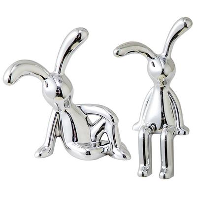 Кролик Животный Декор Современный Стиль Банни Художественные Ремесла Серебряное Украшение Гостиной