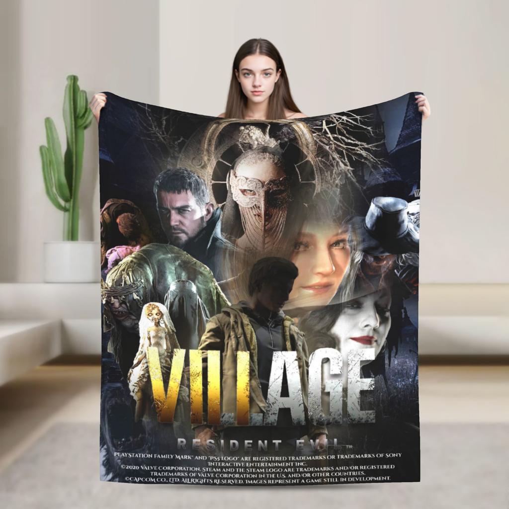 Resident Evils Village Soft Blanket  Kids Plush Throw Blanket Print Couch Chair Flannel Bedspread Sofa Bed Cover