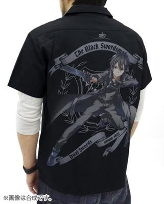 Sword Art Online Black Swordsman Kirito Полноцветная рабочая рубашка черного цвета размера L
