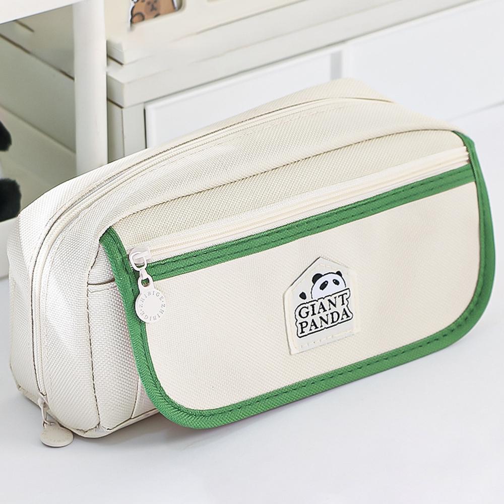 Cute Panda Pencil Case Large Capacity Pencil Pouch 3-Layer Durable and Easy To Clean Zipper Pocket