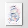 Poster for a Child's Room Hippopotamus Cute Animals