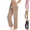 Women's Winter Sweatpants Solid Color Casual Pants Women's Fleece Sweatpants Wide Leg Straight Pants