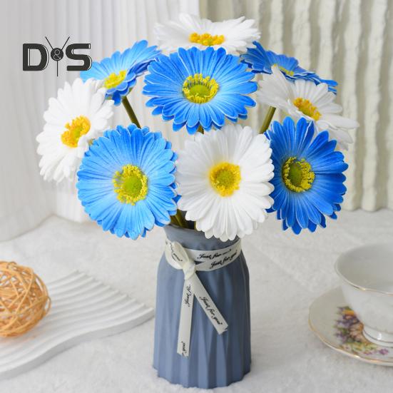 Искусственная Гербера Jamesonii со стеблем Реалистичный искусственный шелковый цветок Домашний офис Стол Центральная часть Искусственная цветочная ветка Цветочная композиция Украшение