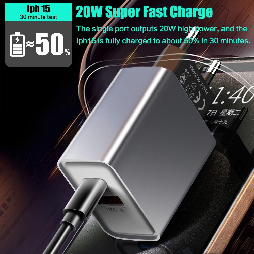 PD 20W USB C зарядное устройство быстрая зарядка QC3.0 мобильный телефон адаптер быстрой зарядки для iPhone 15 14 13 Pro Max Samsung Xiaomi настенное зарядное устройство
