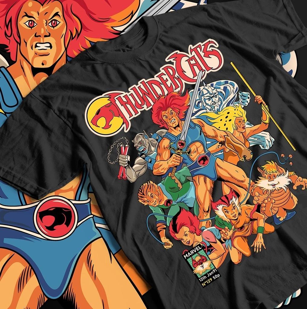 Аниме футболка унисекс Thundercats, винтажная ретро мультяшная футболка, фанат анимации 80-х
