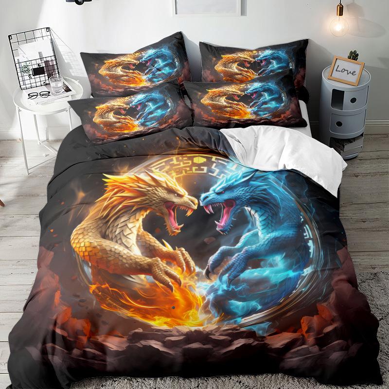 Анимационный Сериал 3D Цифровая Печать Комплект Постельного Белья из Трех Предметов Простыня Пододеяльник
