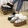 Winter Lace-up Thick-soled Velvet Thickened Snow Boots for Women's Foreign Trade Large-size Warm Towel Short Boots Cotton Shoes for Women