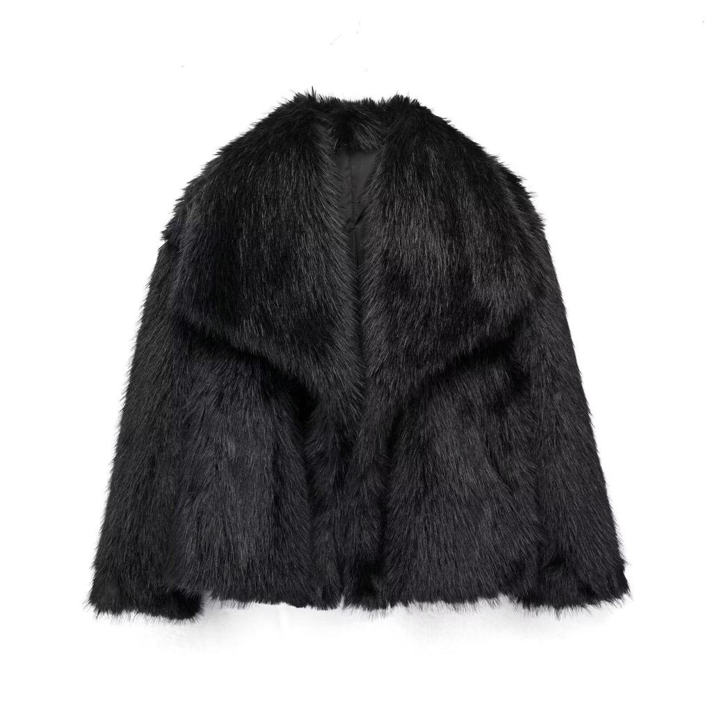 Trendy Women's Thick Lambswool Fur Winter Coat