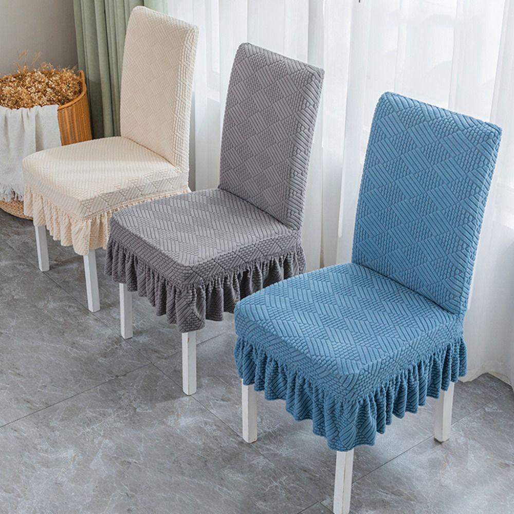 Dacron Hotel Chair Cover Skirt Seat Covers Banquet Decor Kitchen Chair Cover  Household