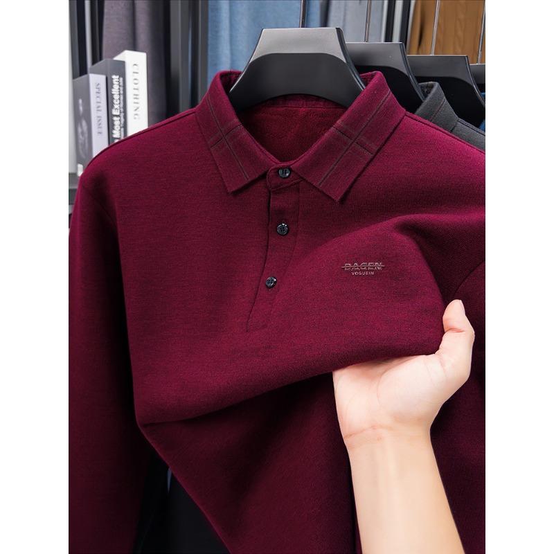 Puyuan Autumn And Winter Lapel Neck Men'S Long-Sleeved Plush Thickened Warm Casual Sweater Bottomed Knitted Sweater