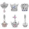 Новые медные шармы сверкающая подвеска в виде принцессиной короны подходят для оригинальных браслетов DIY женское ожерелье ювелирные изделия подарки на день рождения