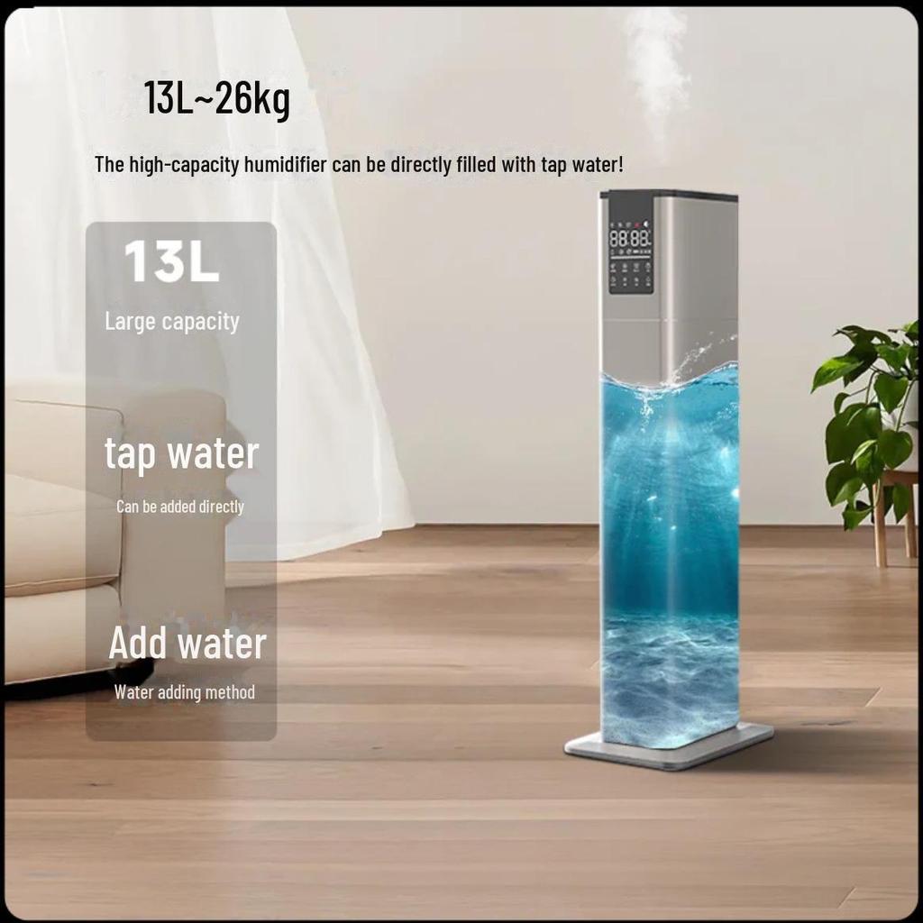 13L Silent Floor-Standing Humidifier with UV Aromatherapy for Bedrooms
