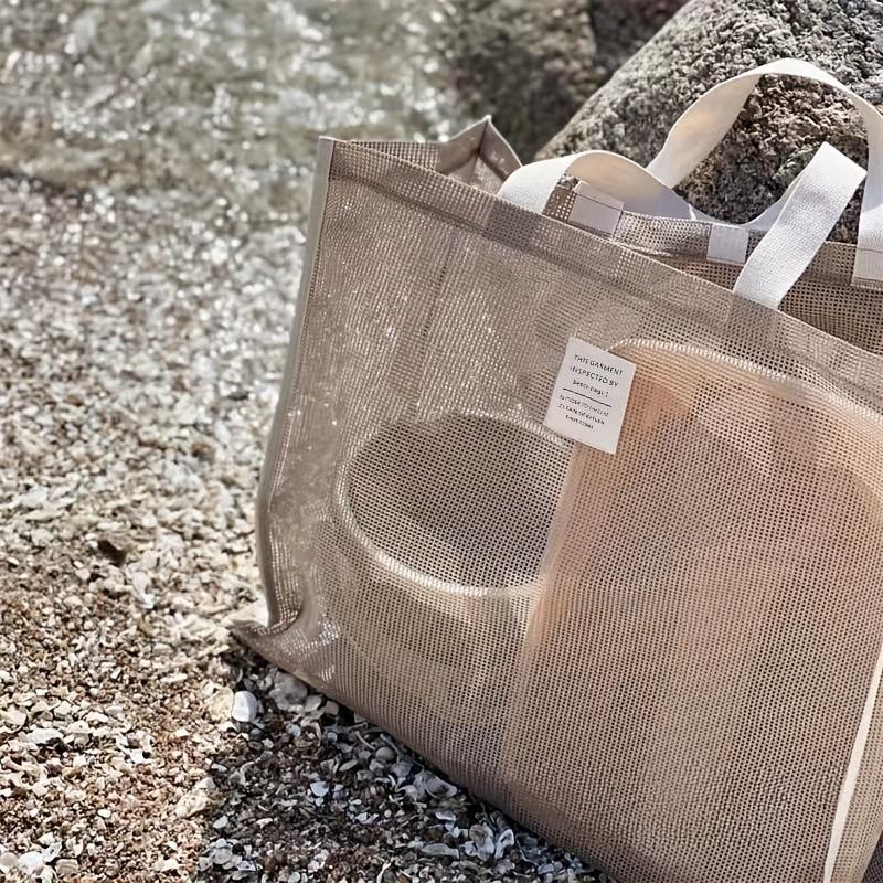 Мамина Сумка Ins Пляжная Сумка Сумка для Хранения Большая Вместимость Для Плавания Спорта Тренажерного Зала Ручная Полая Сетчатая Сумка