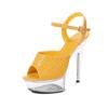 Women's New One Word Belt Sandals Summer Fashion All-match Net Red Sexy High Heels Stilettos 13cm Heel 3cm Platfrom LFD