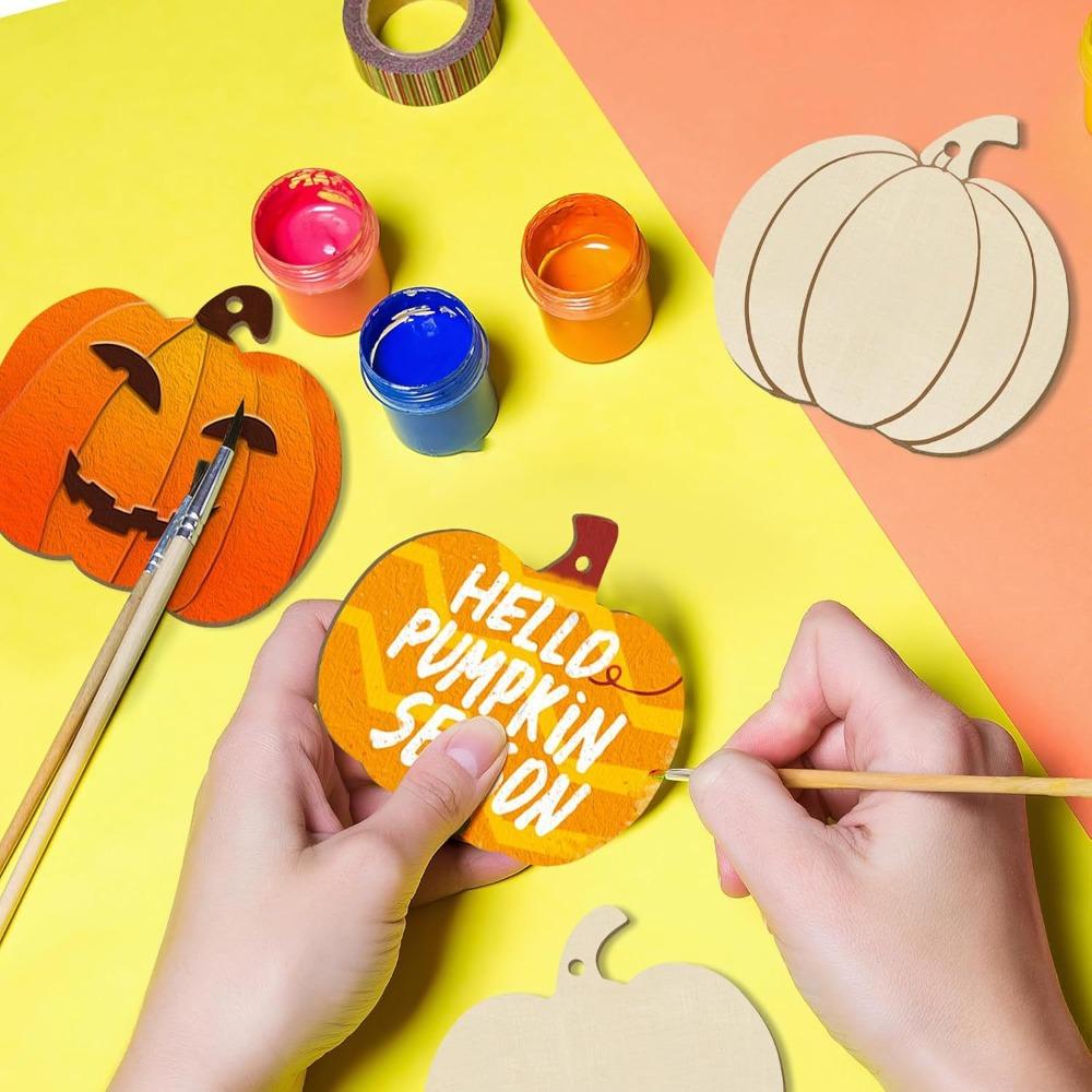 6/18/36PC Wooden DIY Painting Pumpkin Pieces for Halloween Carnival Ghost Festival Prank Party Gift Decoration Gift Pack Filling