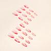 Pink & Rose Red Wave Printed Almond False Manicure Ultra-flexible Long Lasting Fake Nails for Women and Girl Nail Salon