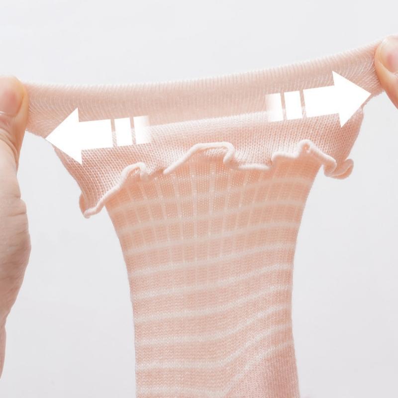 Осень Зима Кружевная Принцесса Детские Полосатые Носки Новорожденные Носки Средней Длины Хлопок Милые Девочки Детская Одежда Аксессуары 0-3 Года