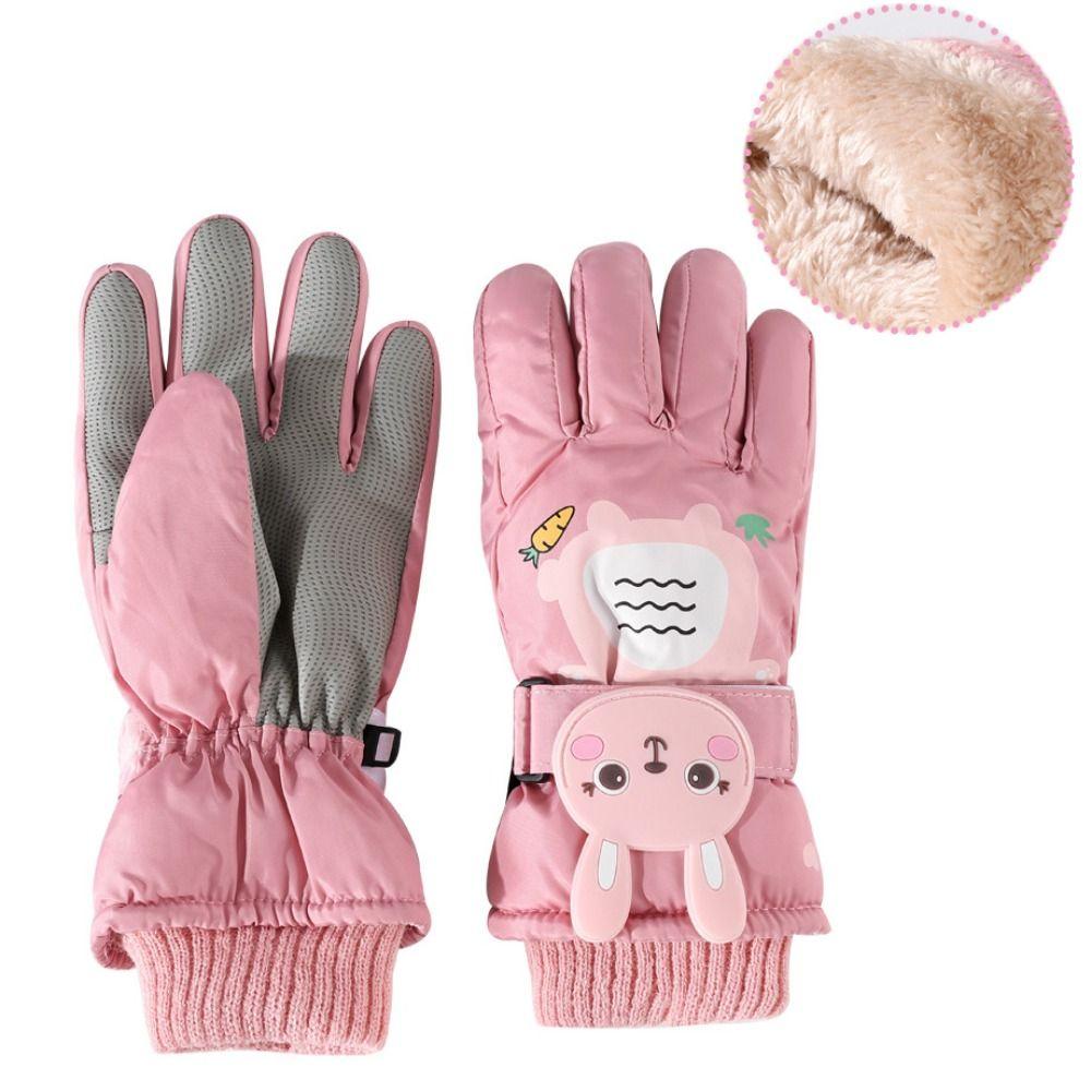 Windproof Children Ski Gloves Waterproof Kids Cycling Gloves Long-sleeved Mittens Kids Boys Girls