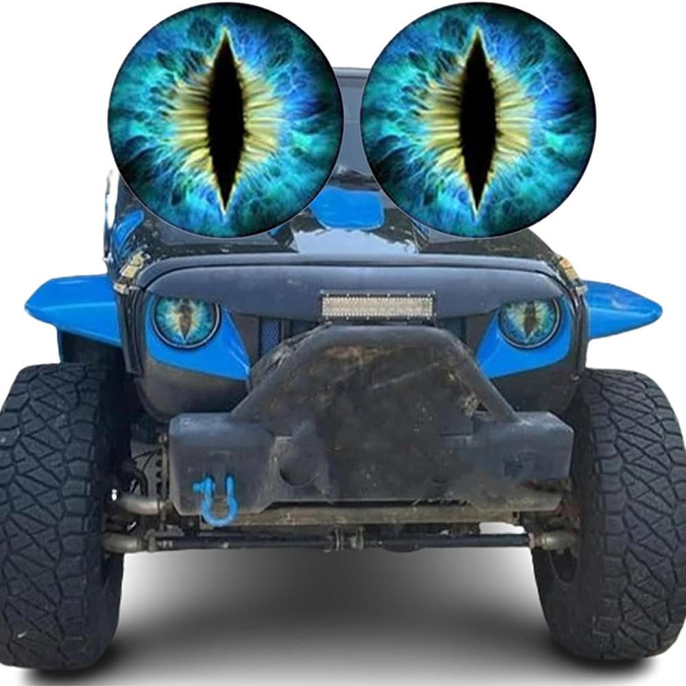 2шт наклейки на фары Beast Eyes для джипов, 3D стереоэффект водонепроницаемый автомобильный декор для внедорожника, забавные наклейки Beast Eyes для автомобиля
