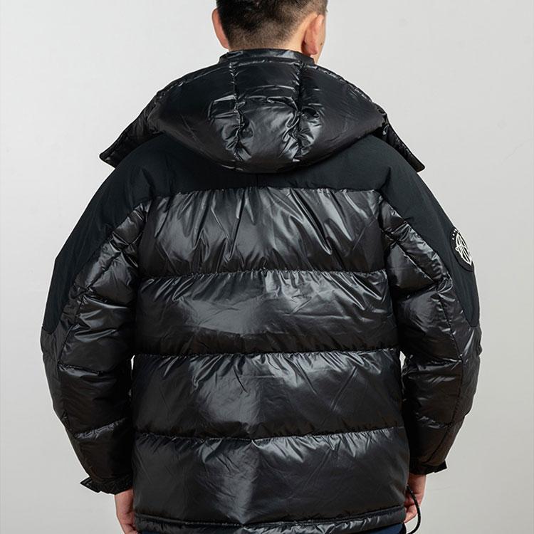 Li Ning Short Warm Hooded Down Jacket Men Jackets Standard-Black AYMQ105-3